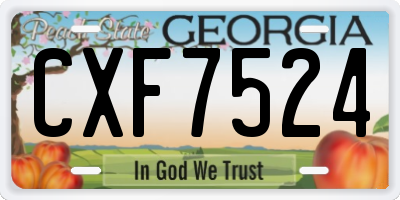 GA license plate CXF7524