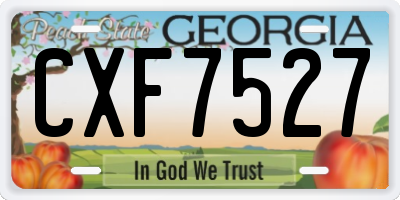 GA license plate CXF7527