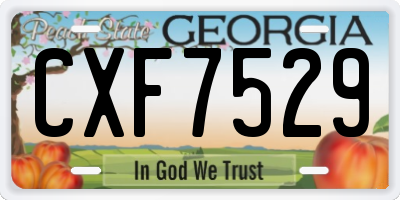 GA license plate CXF7529