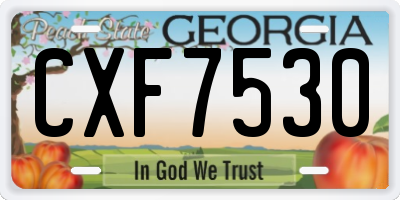 GA license plate CXF7530