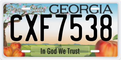 GA license plate CXF7538