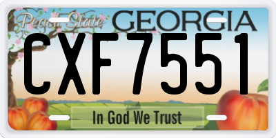 GA license plate CXF7551