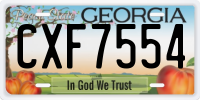 GA license plate CXF7554