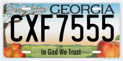 GA license plate CXF7555