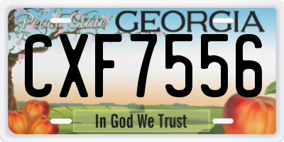 GA license plate CXF7556