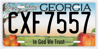 GA license plate CXF7557