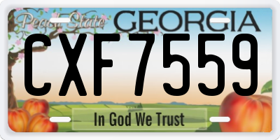 GA license plate CXF7559