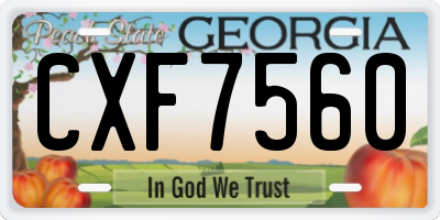 GA license plate CXF7560