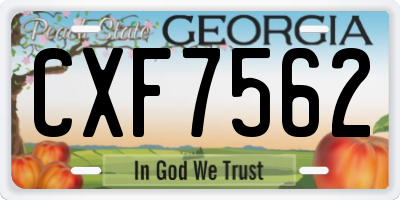 GA license plate CXF7562