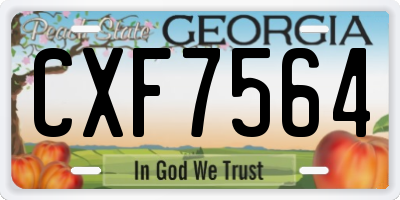 GA license plate CXF7564