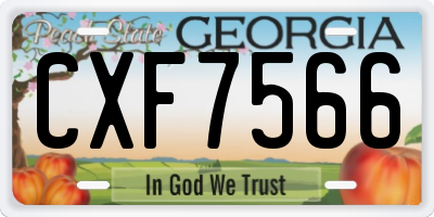 GA license plate CXF7566