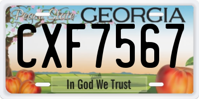 GA license plate CXF7567