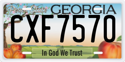 GA license plate CXF7570