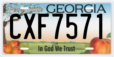 GA license plate CXF7571