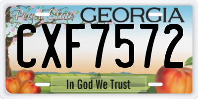 GA license plate CXF7572