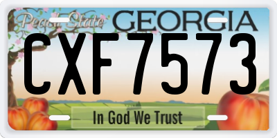 GA license plate CXF7573
