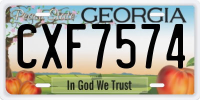 GA license plate CXF7574