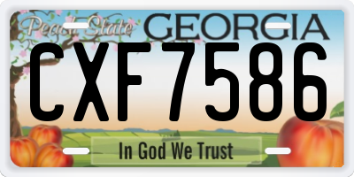 GA license plate CXF7586