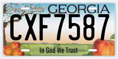 GA license plate CXF7587