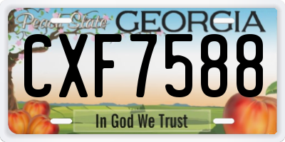 GA license plate CXF7588