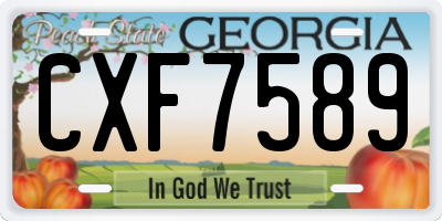 GA license plate CXF7589