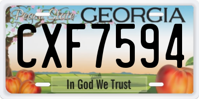 GA license plate CXF7594