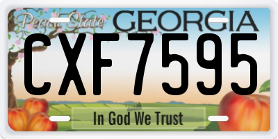 GA license plate CXF7595