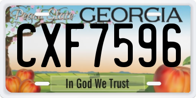 GA license plate CXF7596