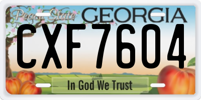 GA license plate CXF7604