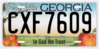 GA license plate CXF7609