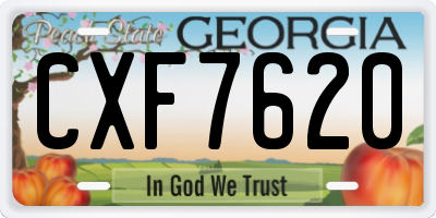 GA license plate CXF7620