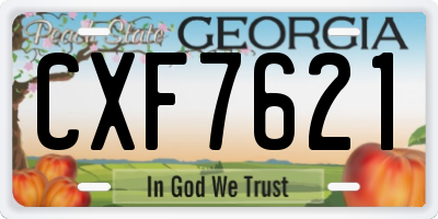 GA license plate CXF7621
