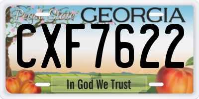 GA license plate CXF7622