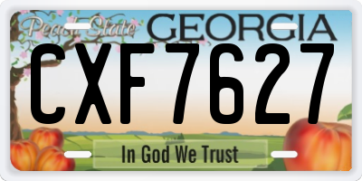 GA license plate CXF7627