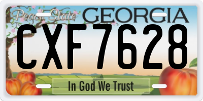 GA license plate CXF7628