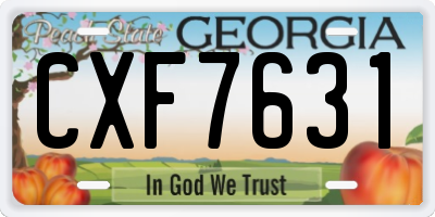 GA license plate CXF7631
