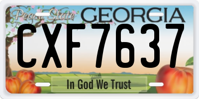 GA license plate CXF7637