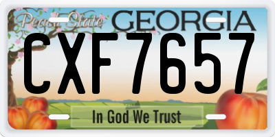 GA license plate CXF7657
