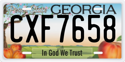 GA license plate CXF7658