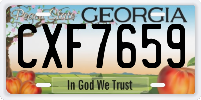 GA license plate CXF7659