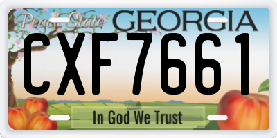 GA license plate CXF7661