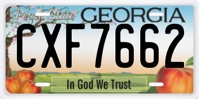 GA license plate CXF7662