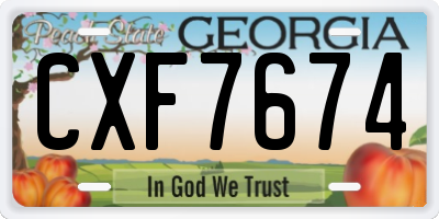 GA license plate CXF7674