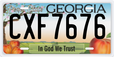 GA license plate CXF7676