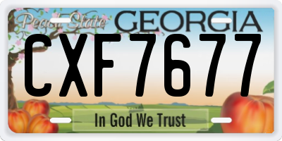 GA license plate CXF7677