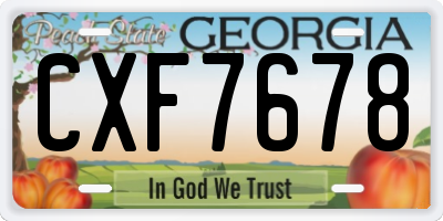 GA license plate CXF7678