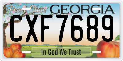GA license plate CXF7689