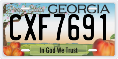 GA license plate CXF7691