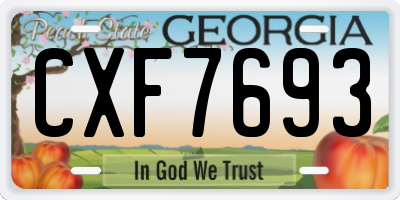 GA license plate CXF7693