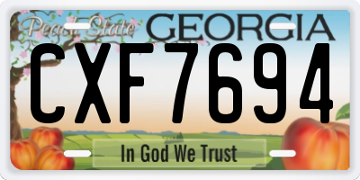 GA license plate CXF7694